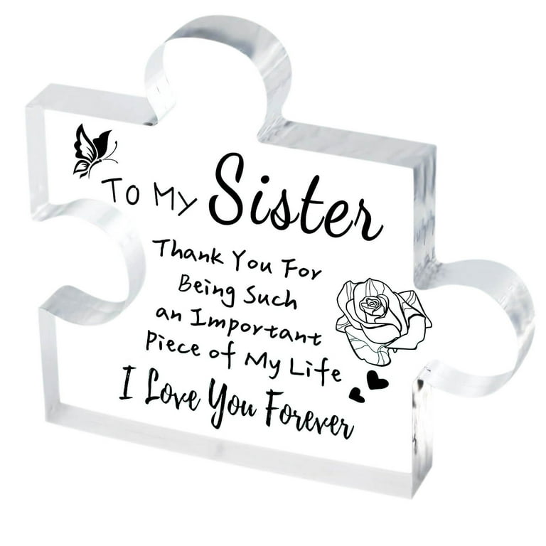 Gifts for Mom from Daughter Son - Engraved Acrylic Block Puzzle  Mom/Sister/Daughter Gift - Thank You Gift - Thanksgiving, Christma