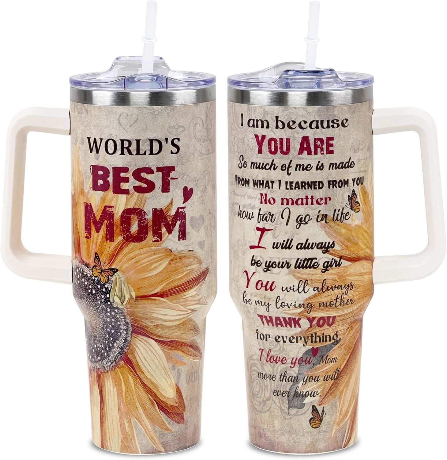 Behind Every Bark Is A Loving Mom - Dog Personalized Custom 14oz Stainless Steel Tumbler With Handle - Mother's Day, Gift For Pet Owners, Pet Lovers main image 0