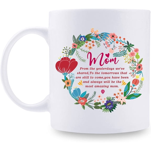 Gifts for Mom from Daughter Son - Mothers Day, Birthday, Christmas, Thanksgiving Coffee Mug Gifts for Mom Step Mom Mother in Law - 11 oz Garland Mom Mug