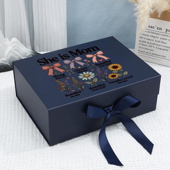 Gifts for Mom Decorative Storage Box, Magnetic Paper Gift Box with Elegant Ribbon, Large 11.4×8.6×4.1 in & Small 8.6×6.3×3.3 in, Multi Colors for Women Holiday Gifts