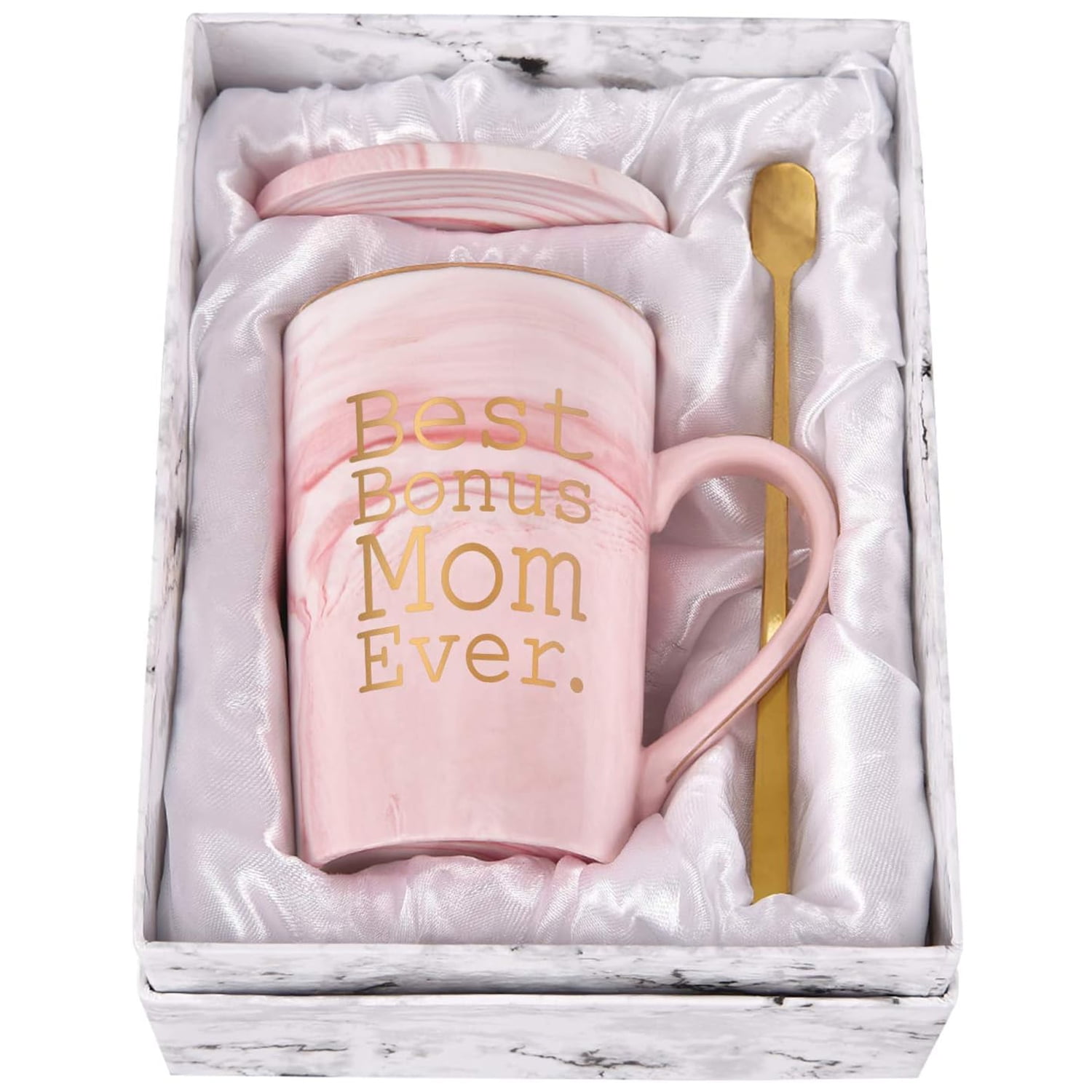 Inspirational Mom Gift Ideas Vanteen 'Best Mom Ever' 16oz Glass Coffee Cup  - Mother's Day, Birthday Gift For Mom Mother's Day Present Idea