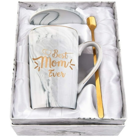 Gifts for Mom - Futtumy Best Mom Ever Mug, Mother's Day Coffee Mug Gifts, Christmas Gifts, Birthday Gifts, 14 fl oz Grey Coffee Mugs Ceramic Mug Tea Cup