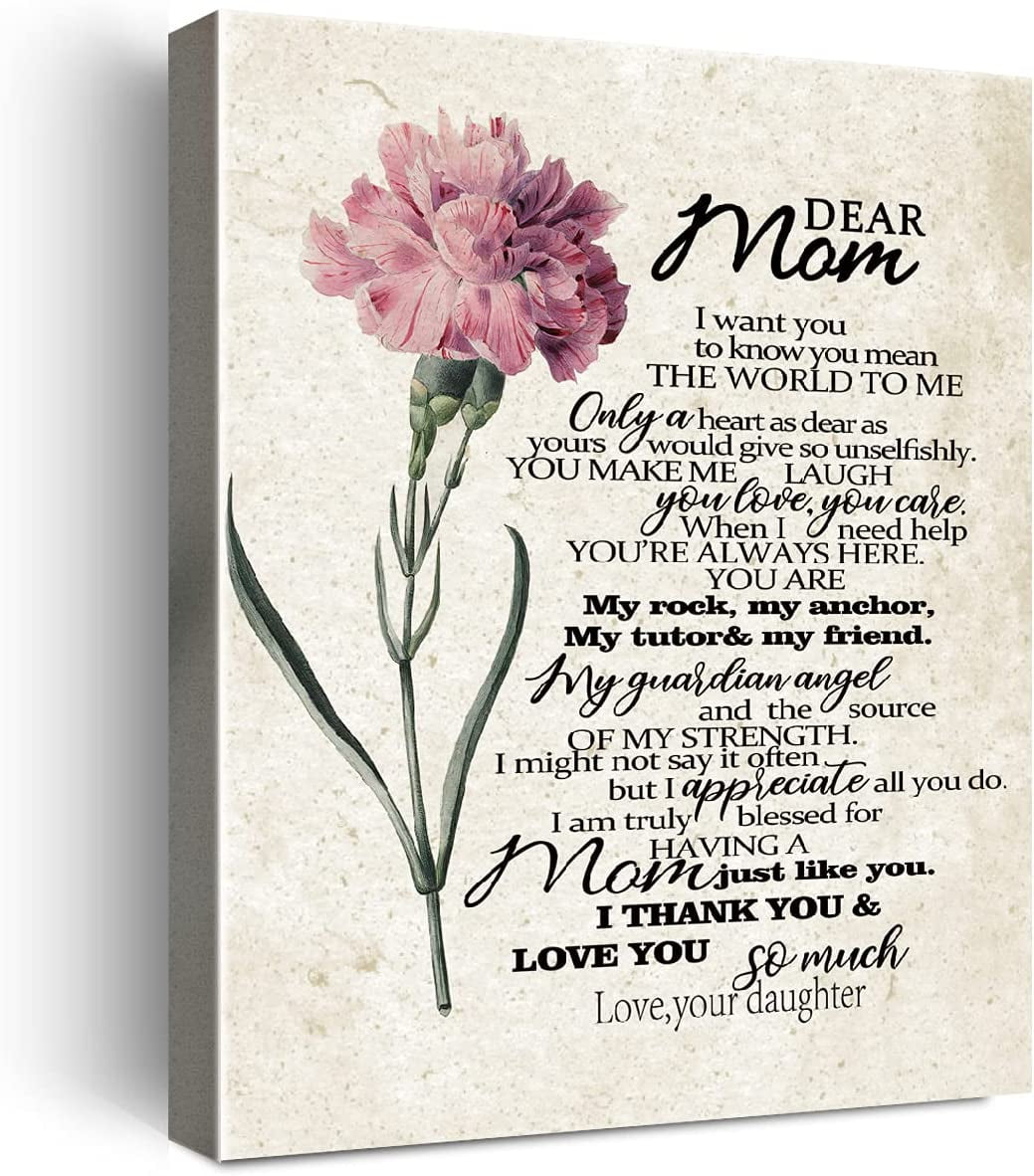 Gifts for Mom - Hangable Canvas Poem Prints Unframed Poster Wall Art ...