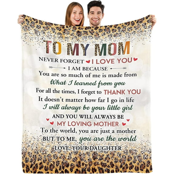 Gifts for Mom,Mom Birthday Gifts from Daughter, Birthday Gifts for Mom, to My Mom Birthday Gifts, I Love You Mama Gifts Bed Blanket, Mother Day Decorations Flannel Blanket 60x50