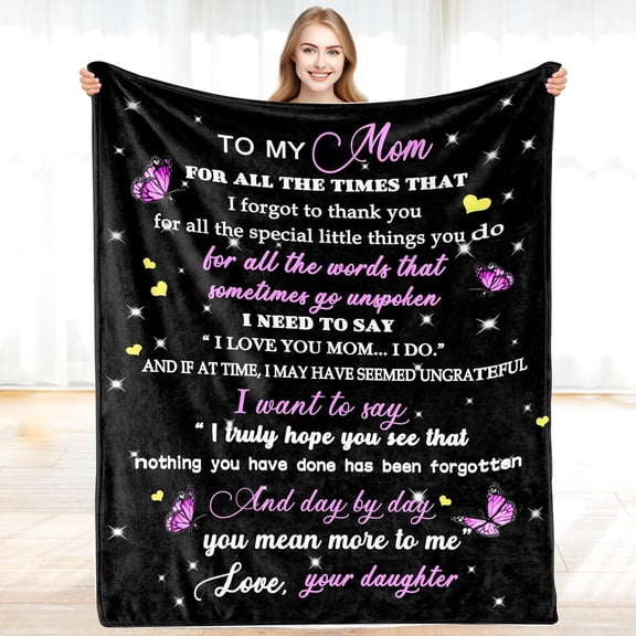 Gifts for Mom, to My Mom Blanket from Daughter, Mom Birthday Gifts, Mom Ideas Gifts from Kids, Birthday, Mother''s Day, Christmas, Thanksgiving Blanket Gifts for Mom, 60 "X80\u201c