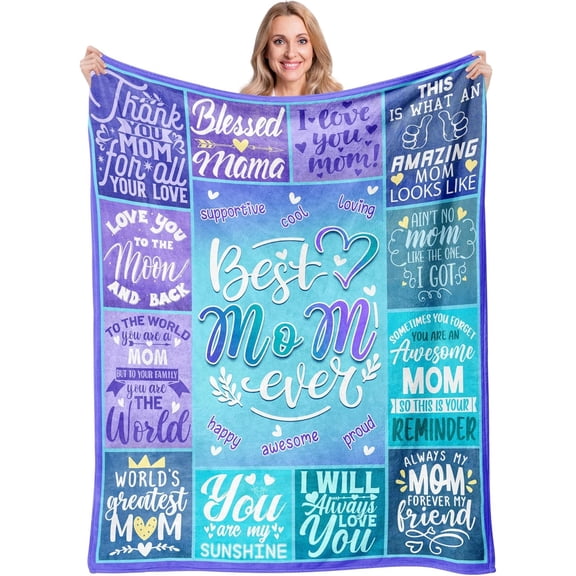 Gifts for Mom, Mom Gifts, Best Mom Ever Gifts, Mom Birthday Gifts, Mom Gifts from Daughter Son, Birthday Gifts for Mom from Daughter,Mom Gifts for Christmas Unique, Mom Throw Blanket 50"x60"