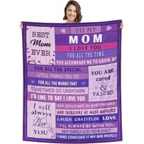 Gifts for Mom, Mom Gifts, Mom Birthday Gifts Ideas, Birthday Gifts for Mom, Mom Blanket Soft & Warm, Best Gift from Daughter Son for Mothers Day Christmas 60x50 Inch Purple