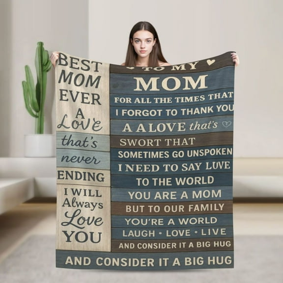 Gifts for Mom, Moms Gifts from Daughter Son, Best Mommy Ever Gifts, Mom Birthday Gifts from Daughter, Present for Moms Mothers Day Christmas Valentines Unique Throw Blanket 50x40