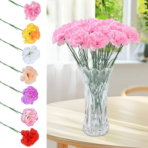 Gifts for Mom PALIFEUR Fake Flowers Carnation Artificial Flowers for Outdoor or Indoor No Fade Plastic Silk Flowers, Realistic Faux Flowers Bouquet, Mother's Day Gifts Wedding Prom Home Decorations