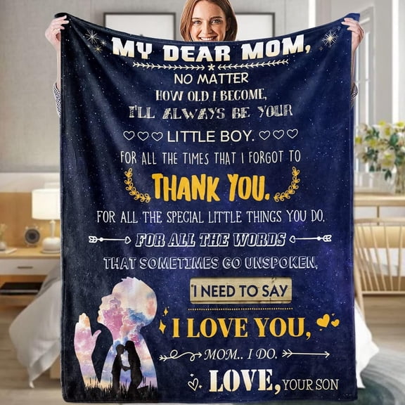 Gifts for Mom from Son, Mom Gifts from Sons Great Mother Gifts, Blanket for Mom Blanket from Son, Mom Birthday Gifts from Son for Mom Mommy Mama Gifts Throw Blanket - 60 x 50 Inch
