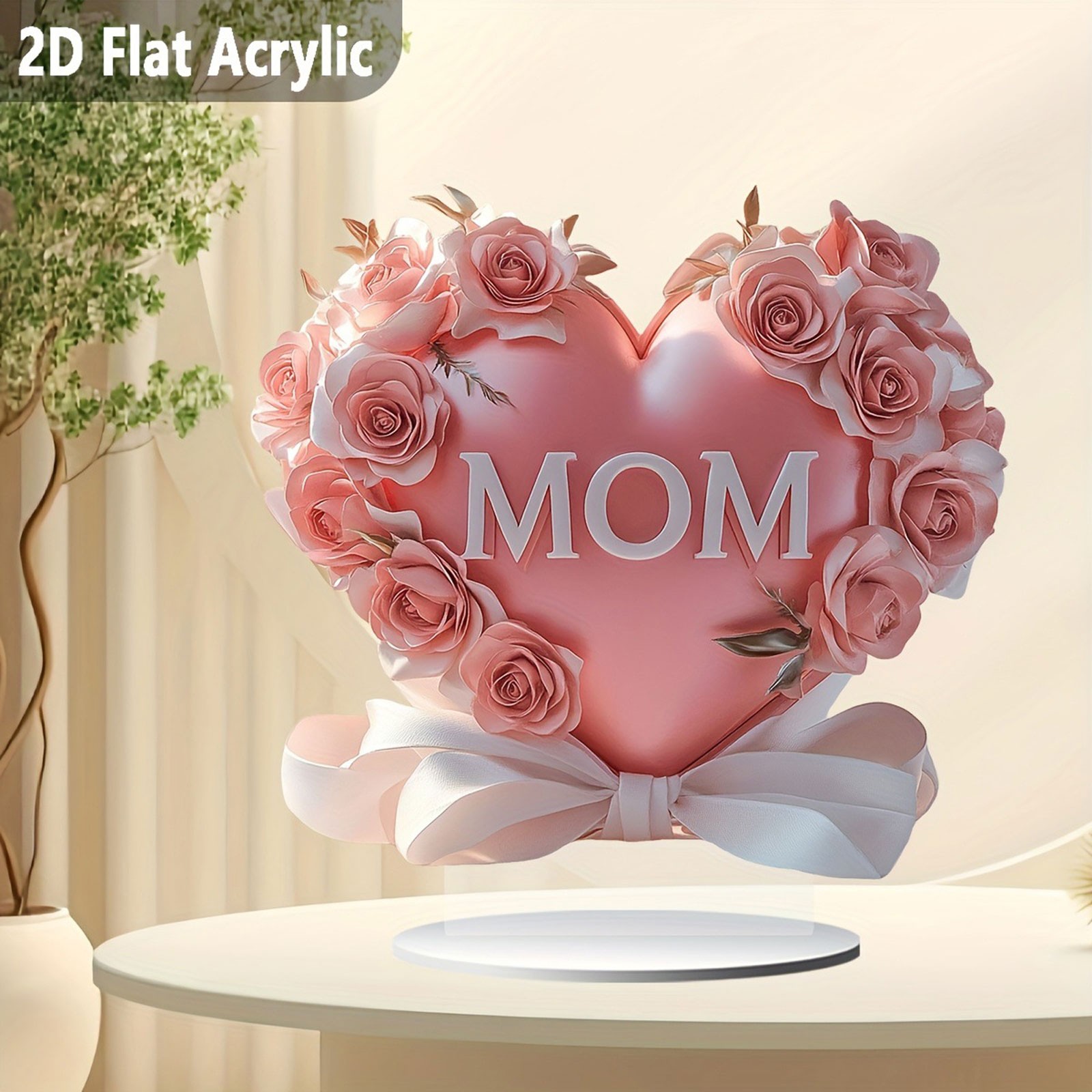 Gifts for Mom!Tengw Gifts for Mother's Day Mom Heart-shaped Acrylic Keepsake Birthday Gifts for Mom from Daughter Son Heart Shaped Home Decorative Signs