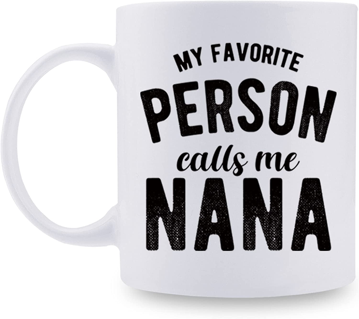 White Ceramic Nana Mug for Hot and Cold Beverages