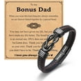 thumbnail image 1 of Gifts for New Dad Grandpa Uncle Bonus Son Grandson Brother Nephew Friends, Braided Leather Bracelet, Fathers Day Birthday Valentines Christmas Graduation Gifts for Men, 1 of 7