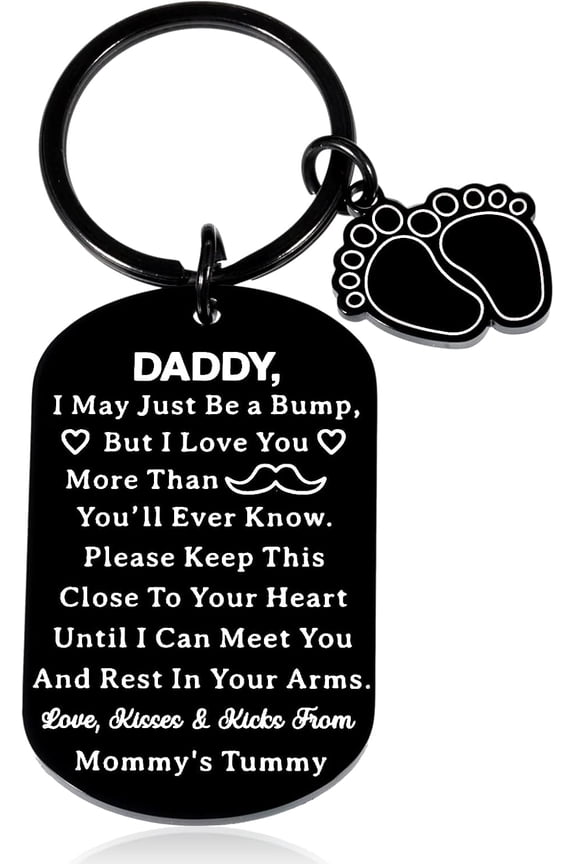 Gifts for New Dads Dad's First Father's Day Keychain Gift for Husband Boyfriend Him Man from Wife Announces Pregnancy Baby Keepsake Soon to be Dad Dad's Birthday Christmas Valentine's Day Gift