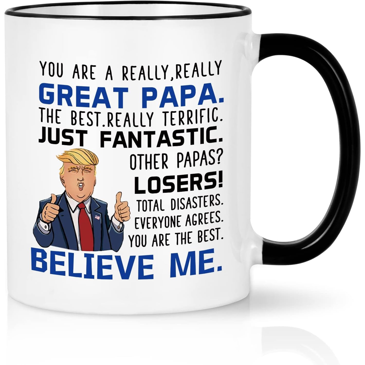Gifts for Papa - Great Papa Mugs, Funny Dad Cup Gifts from Daughter Son, Fathers Day Gifts, Christmas Gifts, Birthday Gifts, Futtumy White 11 fl oz Coffee Mugs Ceramic Mug Tea Cup