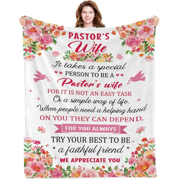 Gifts for Pastor Wife, Pastor Wife Appreciation Gifts, Gift Blanket for Pastor Wife, Pastors Wife Gifts, Religious Gifts for Pastors Wife, Christmas Birthday Gift for Pastor Wife 60x80in