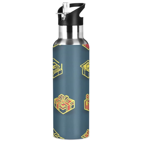 Gifts Pattern 1000ml Double Walled Stainless Steel LeakProof Sports Bottle Thermo 8h Portable