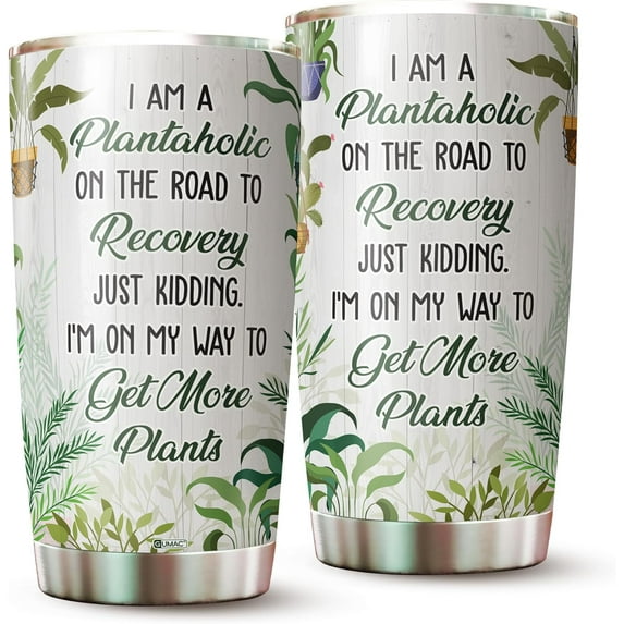 Gifts for Plant Lovers - Plant Tumbler - Plantaholic Tumbler - Gifts for Gardeners - Gift for Friend, Coworker, Colleagues on Birthday, Christmas, Valentine - Cactus Coffee Cup - Plant Lover Mug