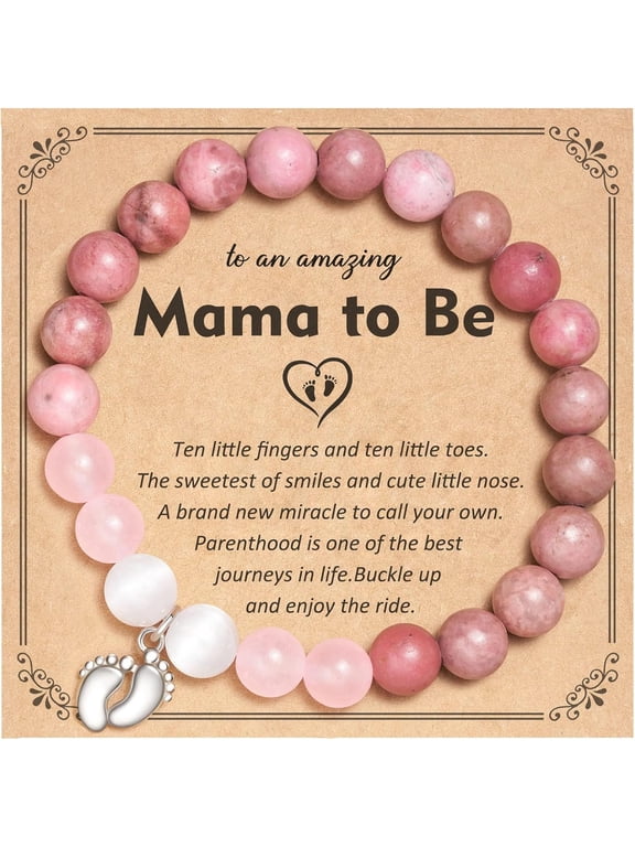Gifts for Pregnant Women - New Mom Gifts for Women, Natural Stone Bracelets-First Time Mom Gift, Mom to Be Gifts, Expecting Mother Gifts for Christmas, Jewelry for Wife Daughter Friends Sister