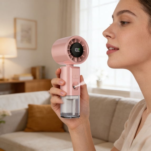 Gifts Sentmoon Foldable Portable Mist Fan USB Rechargeable with 5 Speeds Spray Humidifier Compact Travel Cooling Handheld Mini Fan with Detachable Water Tank Quiet for Office Home Outdoor