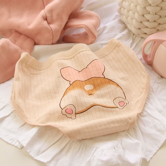 Gifts Simple Cotton Corgi Underpants Kawaii Underpants Smooth Cotton Underwear Soft Stripe Briefs 4