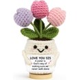 thumbnail image 1 of Gifts for Sister - Cute Christmas, Mothers Day, Birthday Gifts for Moms - Emotional Positive Support Crochet Flower Plush - Knitted Positive Tulip Flowers Crochet Doll, 1 of 7