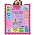 thumbnail image 1 of Gifts for Sister Fleece Throw Blanket, to My Sister Bestie Printed Positive Encourage Flannel Blanket, Warm Lightweight Blanket for Bedding Sofa (60"x50"), 1 of 6
