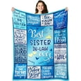 thumbnail image 1 of Gifts for Sister in Law, Best Sister in Law Gifts for Women, Sister in Law Birthday Gifts Ideas, Future Sister in Law Wedding Gift, Sister in Law Gifts for Mothers Day Blanket 50" x 60", 1 of 6
