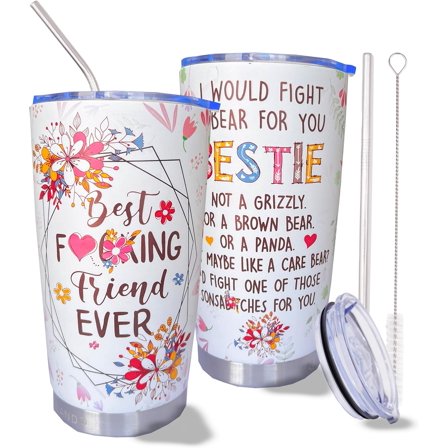 Gifts For Sisters Stainless Steel Tumbler 20oz - Bestle - Coffee Mug Cup, Sisters Gifts From Sister, Best Sister Gifts For Little Sister For Women Sister Christmas Birthday Gifts Funny