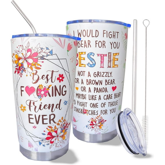 Gifts For Sisters Stainless Steel Tumbler 20oz - Bestle - Coffee Mug Cup, Sisters Gifts From Sister, Best Sister Gifts For Little Sister For Women Sister Christmas Birthday Gifts Funny