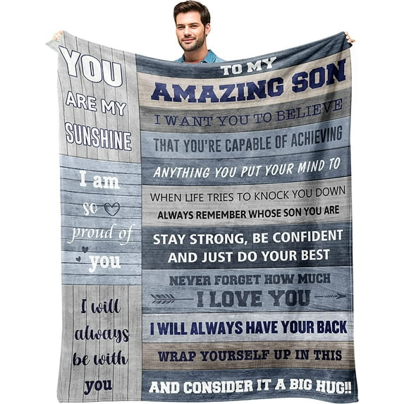 Gifts for Son Blanket 50"x60" - Son Gifts - Son Birthday Gifts - Gift to My Son - Birthday Gifts for Son - Gifts for Grown Son - Son Blanket from Mom - Son Blanket - Graduation Gifts for Son