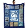 thumbnail image 1 of Gifts for Son Blanket 60"X 50", Son Gifts from Mom, to My Son Birthday Gifts from Mom Dad, Adult Son Gift Ideas, Christmas Graduation Gifts for Grown Son, Son Throw Blanket from Mom, 1 of 1