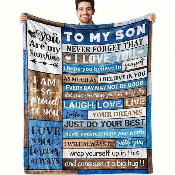 Gifts for My Son Blankets Gifts for My Son from Mom And Dad Gifts for My Son Flannel Soft Blankets Birthday Wedding Graduation Gift Ideas for Adult Sons