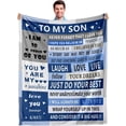 thumbnail image 1 of Gifts for Son Gifts from Mom Dad Adult Son Gift Ideas to My Son Blanket Inspirational Birthday Gifts for Son Christmas Stocking Stuffer Gift for Son Valentines Weeding Graduation Gifts for Son 50"×60", 1 of 6
