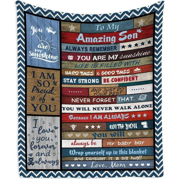 Gifts for Son, Son Gifts Blanket 60"X50", Son Gifts from Mom, Gifts for Son from Mom, Son Birthday Gifts, Birthday Gifts for Son, Son Gifts for Christmas, to My Son Blanket, Best Son Ever Gift