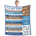 thumbnail image 1 of Gifts for Son, Son Blankets from Mom Dad, Son Gifts for Christmas, Son Birthday Gift Ideas, Valentines Gifts for Him, Gifts for Grown Son Adult, Graduation Gifts for Men, Son Throw Blanket 60x80, 1 of 1
