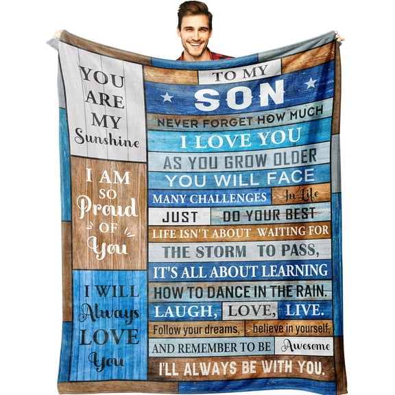 Gifts for Son, Son Gifts, Adult Son Gift Ideas, Birthday Gifts for Son, Son Gifts from Mom Dad, Son Birthday Gifts, Birthday Wedding Graduation Gifts for Adult Son, To My Son Blanket 50" X 60"