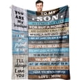 thumbnail image 1 of Gifts for Son, Son Gifts from Mom, Adult Son Gift Ideas, Son Birthday Gifts, Graduation Wedding Gifts for Son from Mom, Gifts for Grown Son, to My Son Gifts from Mom Throw Blanket 60"X50", 1 of 6