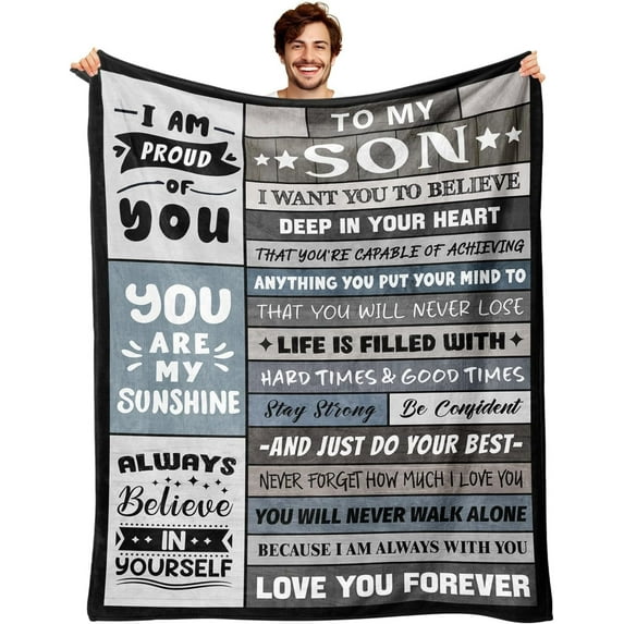 Gifts for Son Son Gifts from Mom Dad Adult Son Gift Ideas Gifts for Adult Grown Son Gifts for Son from Mom Christmas Graduation Gifts for Son Him to My Son Birthday Gifts Son Blanket 50"x60"