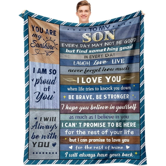 Gifts for Son, Son Gifts from Mom, Gifts for Adult Son, to My Son Gifts from Mom Dad, Birthday Graduation Gifts for Son, Adult Son Gift Ideas, Gift for My Son Blanket 60"x 50"