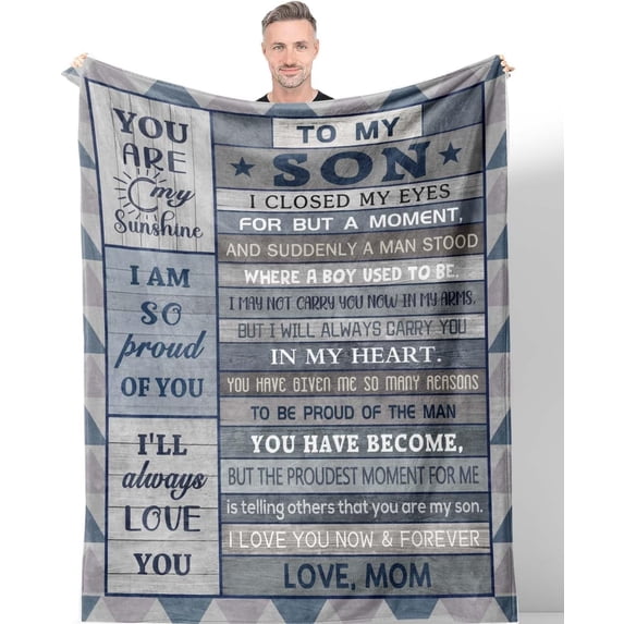 Gifts for Son, Son Gifts, Son Gifts from Mom, Gifts for Grown Son, Best Gifts for Adult Son, Birthday Gifts for Son Throw Blankets, Son Birthday Gifts, Graduation Gift Idea