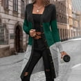 thumbnail image 1 of Usmixi Winter Womens Sweater Coats Womens Long Cardigan Fashion Color Patchwork Open Front Horn Buckle Coats Winter Long Sleeve Lightweight Knitted Sweater Cardigan Overcoats Up to 65% off, 1 of 7