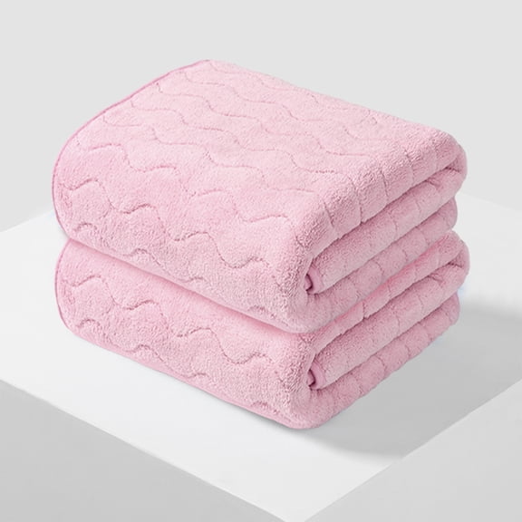 Gifts TTJ 2-Pack Wave Texture Bath Towel Set 29.5x13.8 in Quick Dry Plush Absorbent Oversized Shower Towels Home Spa Pool Hotel Durable Machine Washable Pair