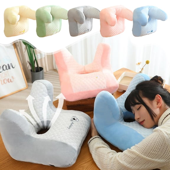 Gifts TTJ Compact Lunch Break Nap Pillow Small Plush Supine Sleeping Cushion Portable Office Rest Pillow Comfortable Travel Nap Support For Workstations