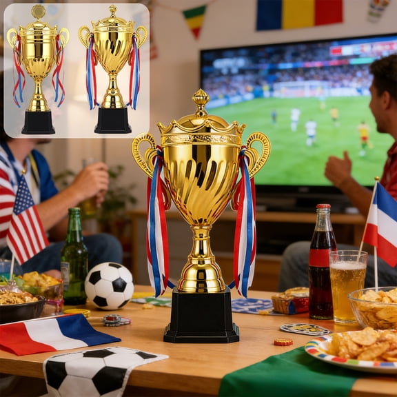Gifts TTJ Gold Trophy Cup Metal Award Classic Sports Competition Prize For Basketball Soccer Track And Field School Team Recognition Tournament Winners Ceremony Display