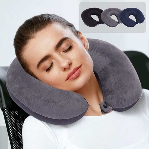Gifts TTJ Multifunctional Memory Foam U-Shaped Travel Pillow Versatile Neck Support Nap Ergonomic Portable Foldable Headrest for Plane Car Office Removable Washable Cover, Travel Pillow