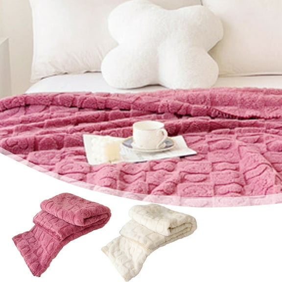 Gifts TTJ Plain Cotton Velvet Edge Blanket 59x79 in Soft Versatile Throw Blanket Multifunctional Solid Color Couch Bed Lap Blanket Lightweight Machine Washable Cozy