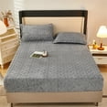 thumbnail image 1 of Gifts TTJ Plush Velour Fitted Bedsheet 59.1x78.7 in Thick Velvet Mattress Protector Plush Winter Bed Cover Soft Non Slip Quilted Bedspread Warm Luxury Bedding, 1 of 7