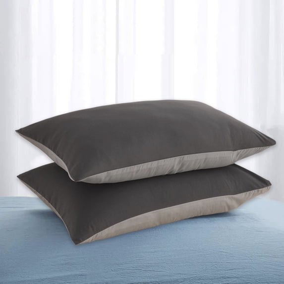 Gifts TTJ Set Of 2 Envelope Pillow Shams 19x29 in Washed Cotton Standard Pillowcases Soft Breathable Hypoallergenic Machine Washable Bed Linens Hotel-Style Comfort