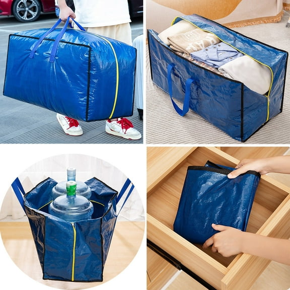 Gifts TTJ Travel Storage Moving Bags Foldable Woven Packing Sacks Large Capacity Clothes Quilt Storage Sack with Handles Space Saving Reusable Heavy Duty Moving Luggage Bags